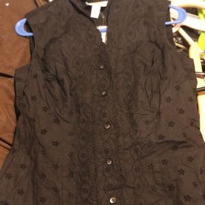 Talbots Black Button up sun dress